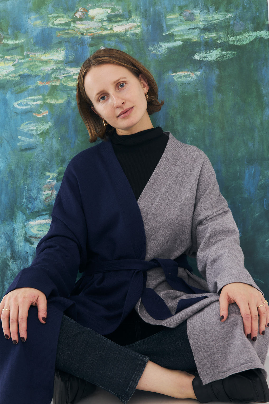 Courage cardigan - Navy & Grey
