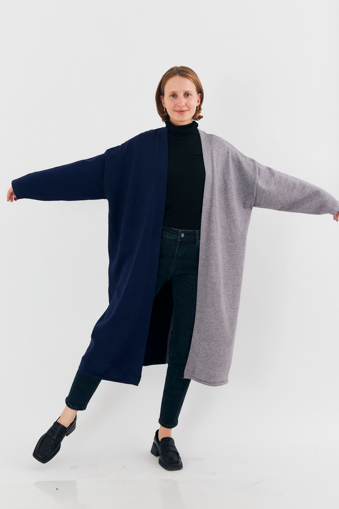 Courage cardigan - Navy & Grey
