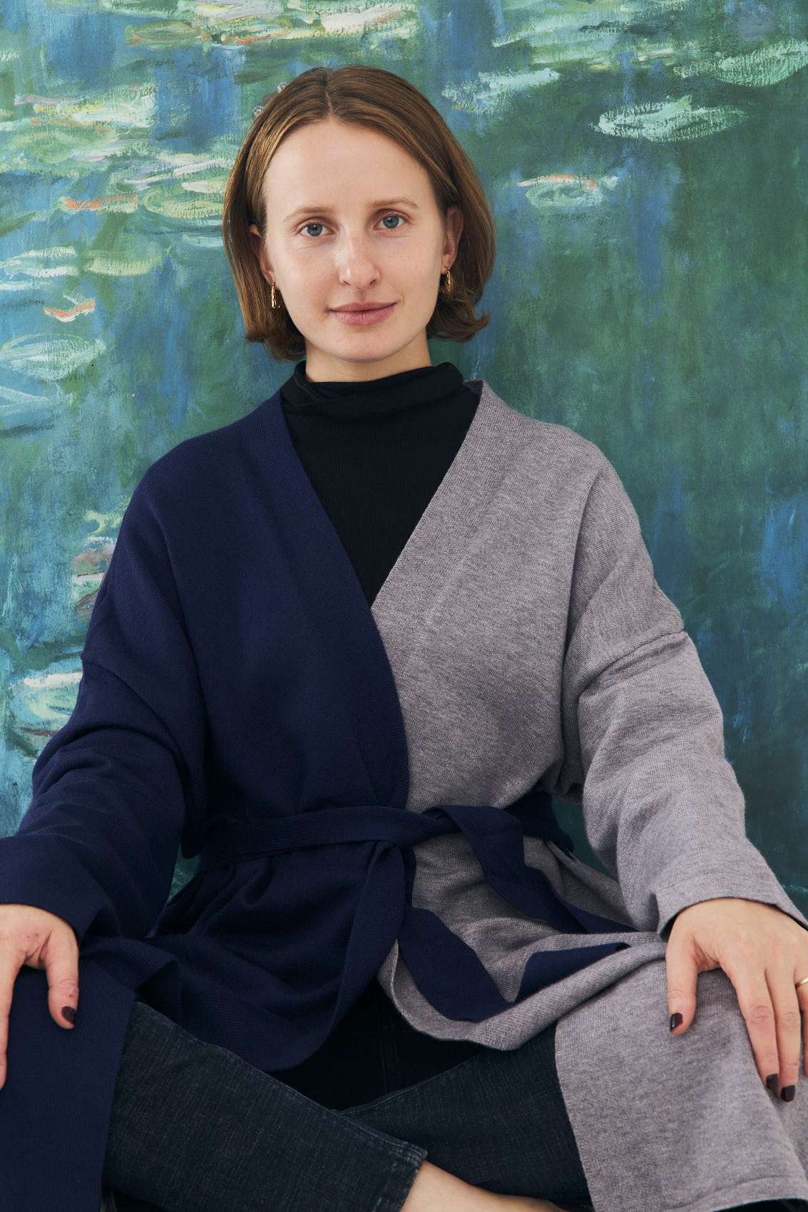 Courage cardigan - Navy & Grey